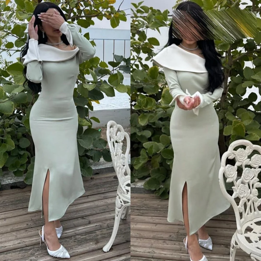 Customized Mermaid Jersey Long Sleeves Evening Dress Classic Ankle Length Party Dresses Modern Side Slit Special Occasion Gowns
Customized Mermaid Jersey Long Sleeves Evening Dress Classic Ankle Length Party Dresses Modern Side Slit Special Occasion Gowns