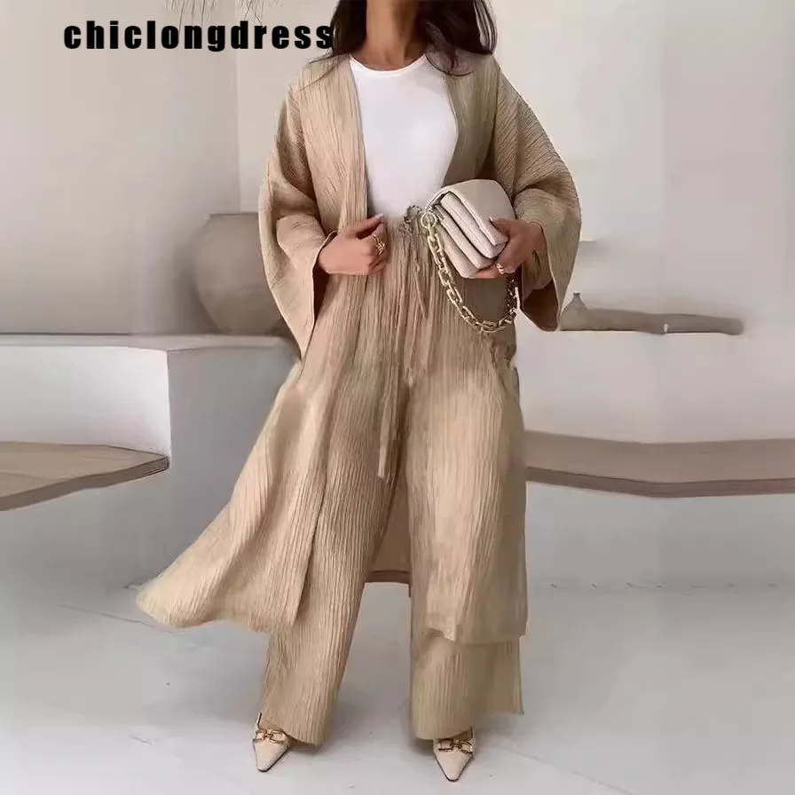 Autumn Fashion Loose Two Piece Set Muslim Women Casual Long Cardigan Wide Leg Pants Two Piece Set Women
Autumn Fashion Loose Two Piece Set Muslim Women Casual Long Cardigan Wide Leg Pants Two Piece Set Women