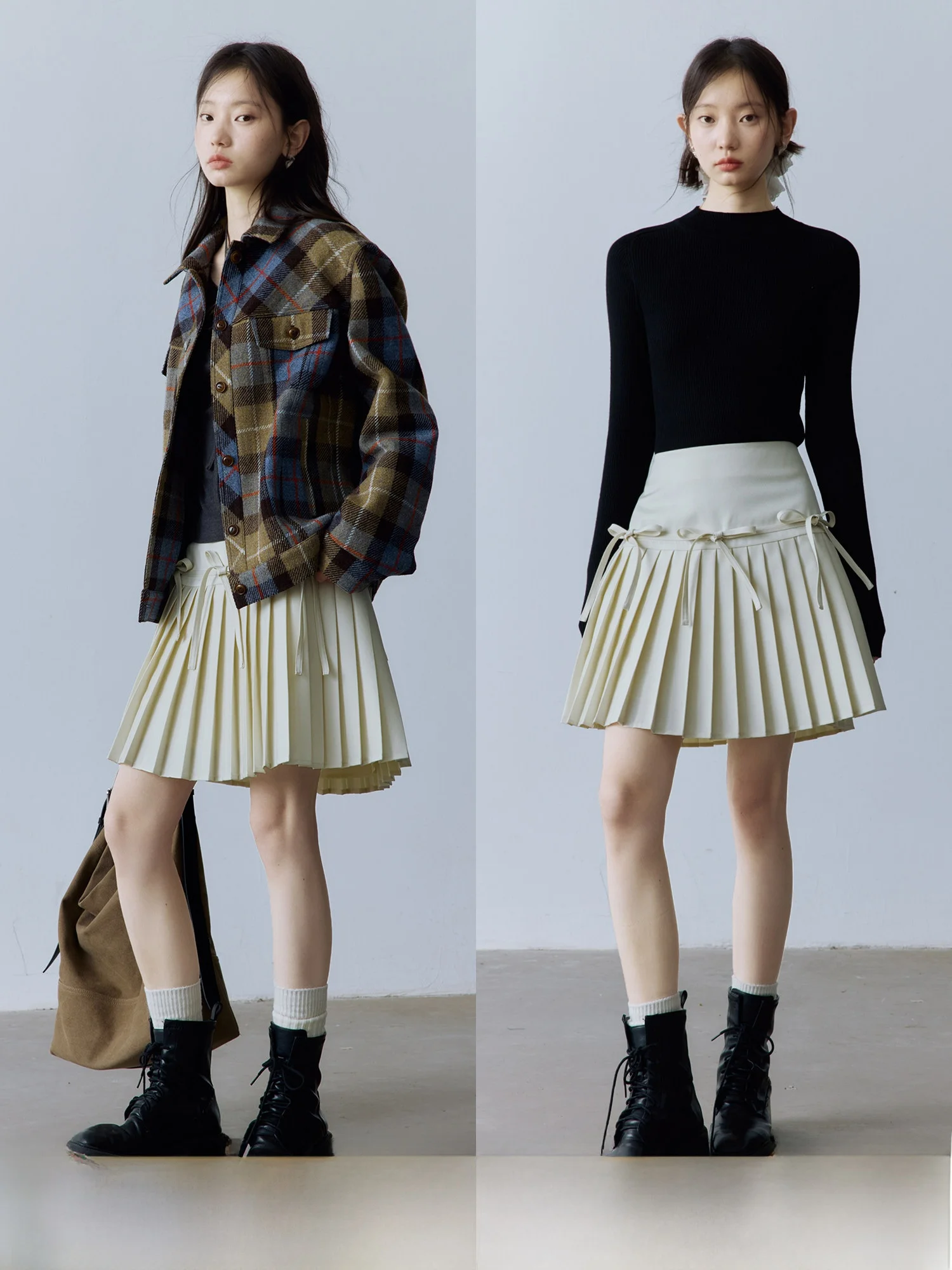 Fussed Academy Blend Acetate Wool High Waist Pleated Skirt with 3D Knot for Ladies Student Daily Wear Spring Collec...
Fussed Academy Blend Acetate Wool High Waist Pleated Skirt with 3D Knot for Ladies Student Daily Wear Spring Collec...