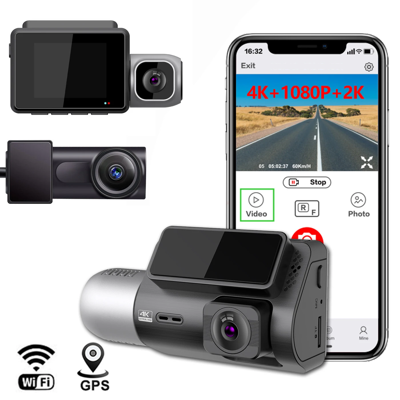 3 Channal Dash Cam 4K+1080P+2K Camera Car Dashcam DVR Recorder Rear Cam Night Vision Loop Recording WiFi GPS 24H Parking Monitor
3 Channal Dash Cam 4K+1080P+2K Camera Car Dashcam DVR Recorder Rear Cam Night Vision Loop Recording WiFi GPS 24H Parking Monitor
