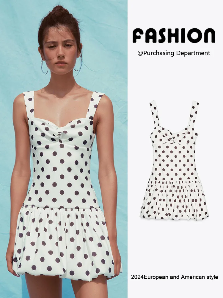 Romantic Polka Dot Print Bal Balloon Sve Dr New Summer Collection Women's Faion Ethnic Stage Costume
Romantic Polka Dot Print Bal Balloon Sve Dr New Summer Collection Women's Faion Ethnic Stage Costume