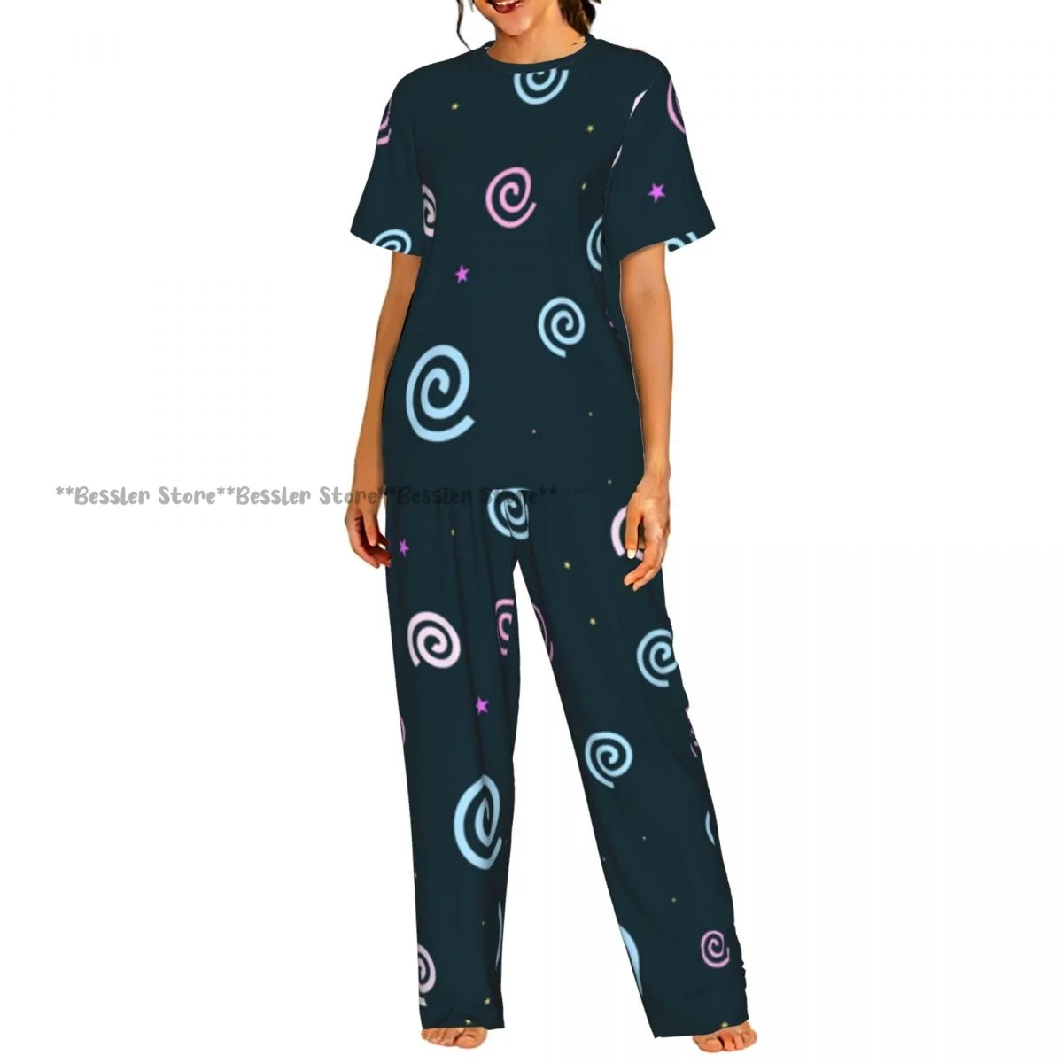 Women Pajama Sets Lounge Sleepwear Stars And Clouds Short Sleeve Nightwear
Women Pajama Sets Lounge Sleepwear Stars And Clouds Short Sleeve Nightwear