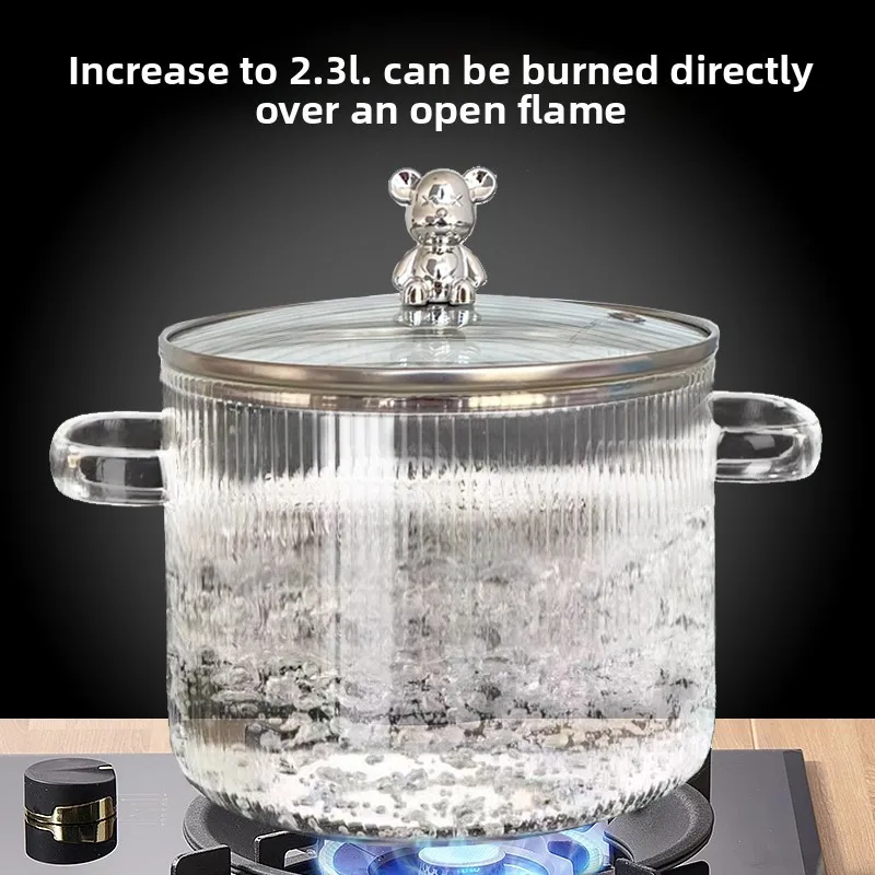CZ soup bowl household glass pot high borosilicate high temperature resistant instant noodles with lid handle binaural pot
CZ soup bowl household glass pot high borosilicate high temperature resistant instant noodles with lid handle binaural pot