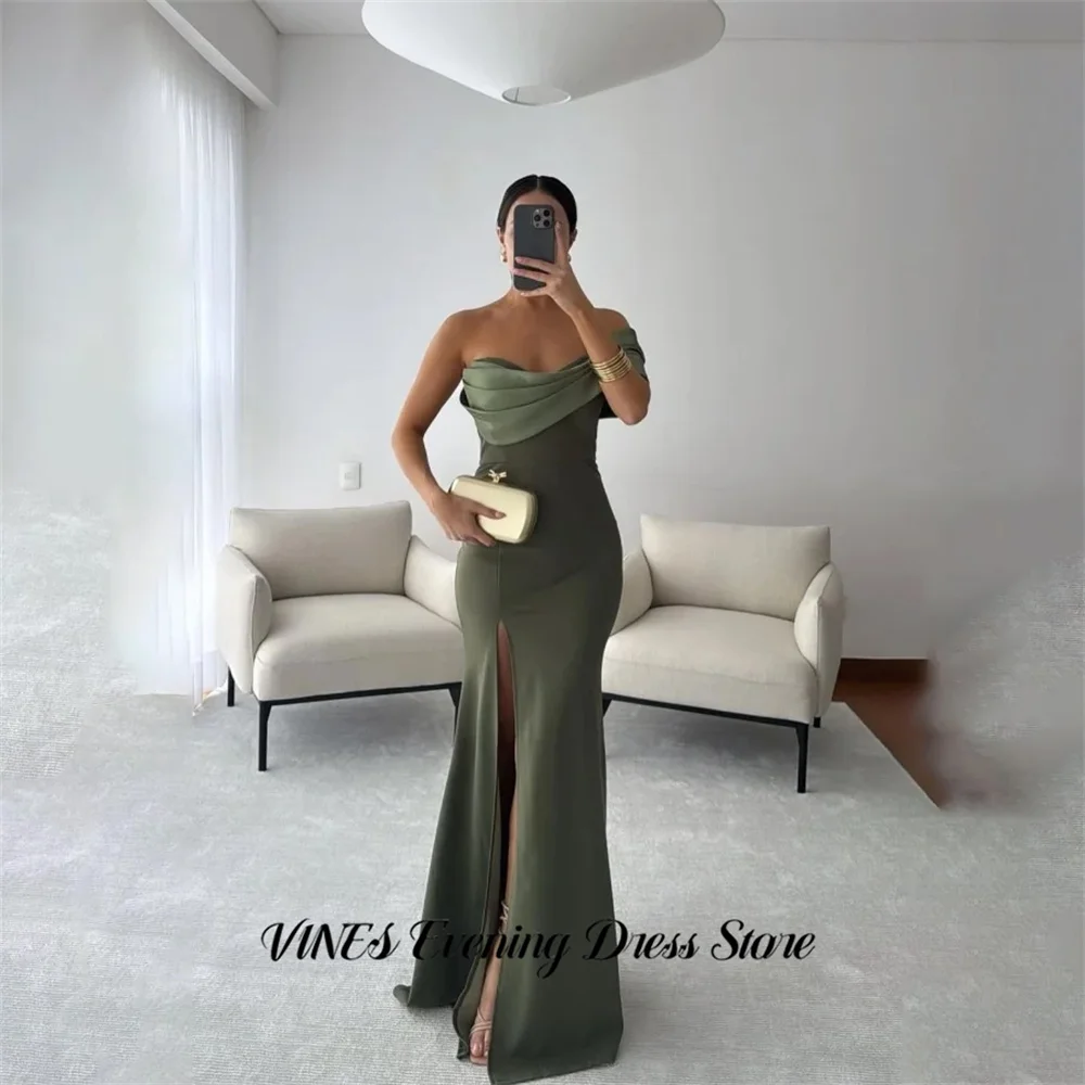 VINES Dark Green Prom Dress One Shoulder Evening Dress with High Slit Party Dress for Women Draped vestidos de fiesta Customized
VINES Dark Green Prom Dress One Shoulder Evening Dress with High Slit Party Dress for Women Draped vestidos de fiesta Customized
