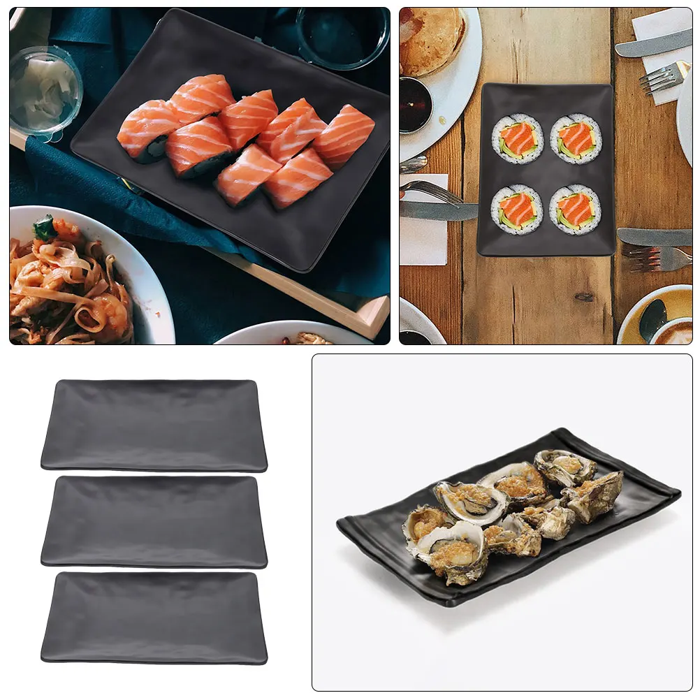 3pcs Sushi Plate Set Black Melamine Rectangular Serving Tray Food Party Snack Plates Smooth Surface Easy Clean Practical Dish
3pcs Sushi Plate Set Black Melamine Rectangular Serving Tray Food Party Snack Plates Smooth Surface Easy Clean Practical Dish