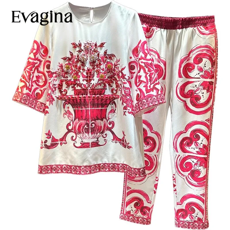 Evagina Autumn Cotton Blend Streetwear Diamond Print Slim Round Neck Short-Sleeve Long Pants Red Two-Piece Set
Evagina Autumn Cotton Blend Streetwear Diamond Print Slim Round Neck Short-Sleeve Long Pants Red Two-Piece Set