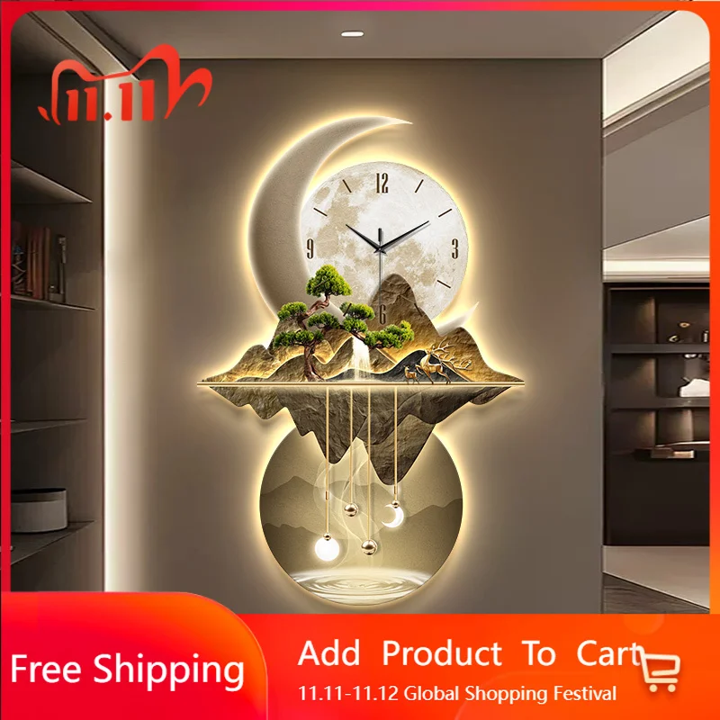 Chinese Style Luxury Wall Clocks Digital Living Room Large Interior Modern Wall Watch Led Round Creative Reloj Pared Home Design
Chinese Style Luxury Wall Clocks Digital Living Room Large Interior Modern Wall Watch Led Round Creative Reloj Pared Home Design