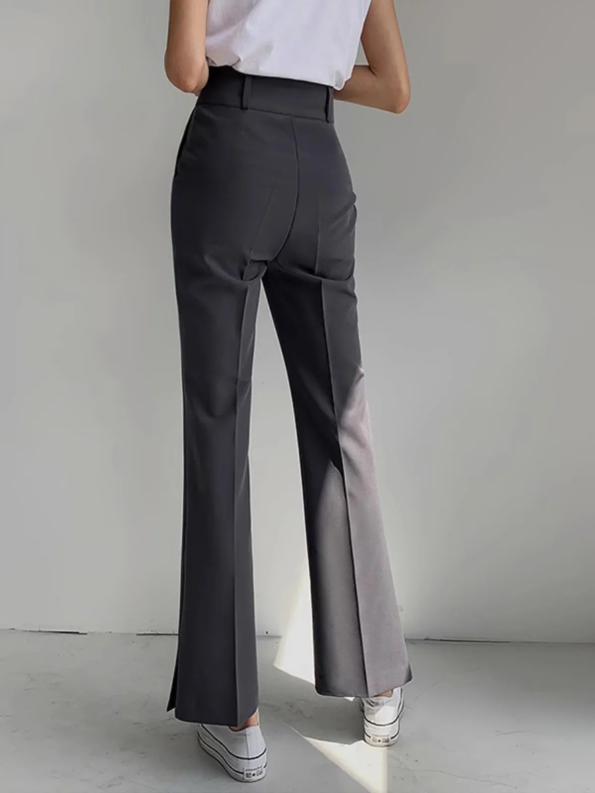 High Waist Flared Pants Asymmetric Design Casual Suiting Fabric Women's Fashion Spring Autumn Side Slit Pocket Detail
High Waist Flared Pants Asymmetric Design Casual Suiting Fabric Women's Fashion Spring Autumn Side Slit Pocket Detail