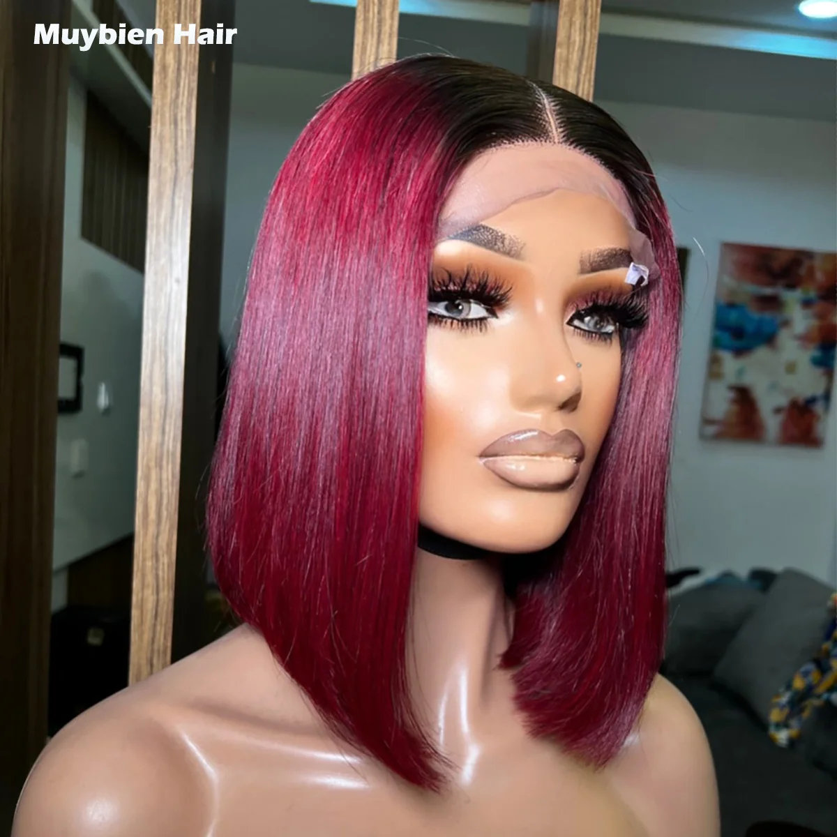 Super Double Drawn Vietnamese Bone Straight Bob Wig 4by4 Closure Wine Color with Dark Roots Bob Ready to Wear Glueless Bob Wigs
Super Double Drawn Vietnamese Bone Straight Bob Wig 4by4 Closure Wine Color with Dark Roots Bob Ready to Wear Glueless Bob Wigs