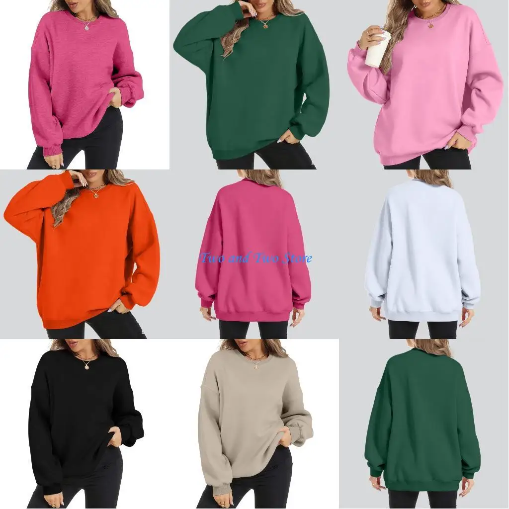 HX6F Женская толстовка большого размера с круглым вырезом, топы с длинными рукавами, свободный пуловер, однотонная одежда
HX6F Женская толстовка большого размера с круглым вырезом, топы с длинными рукавами, свободный пуловер, однотонная одежда