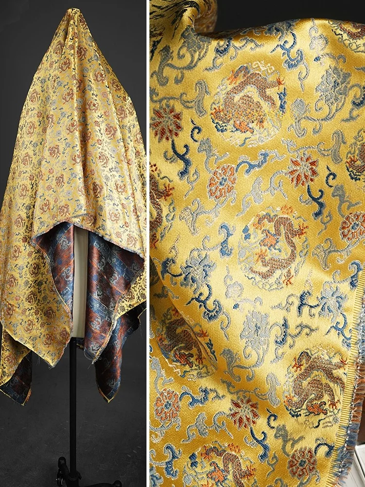 Gold Dragon Cloud Song Jin Embroidered Silk Fabric High-End New Chinese Hanfu Vest Jaet Material Home Sponge Pad/Handmade DIY
Gold Dragon Cloud Song Jin Embroidered Silk Fabric High-End New Chinese Hanfu Vest Jaet Material Home Sponge Pad/Handmade DIY
