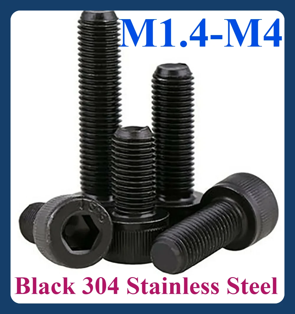 M1.4 M1.6 M2 M2.5 M3 M4 Black 304 Stainless Steel Hexagon Socket Head Extension Screws
M1.4 M1.6 M2 M2.5 M3 M4 Black 304 Stainless Steel Hexagon Socket Head Extension Screws