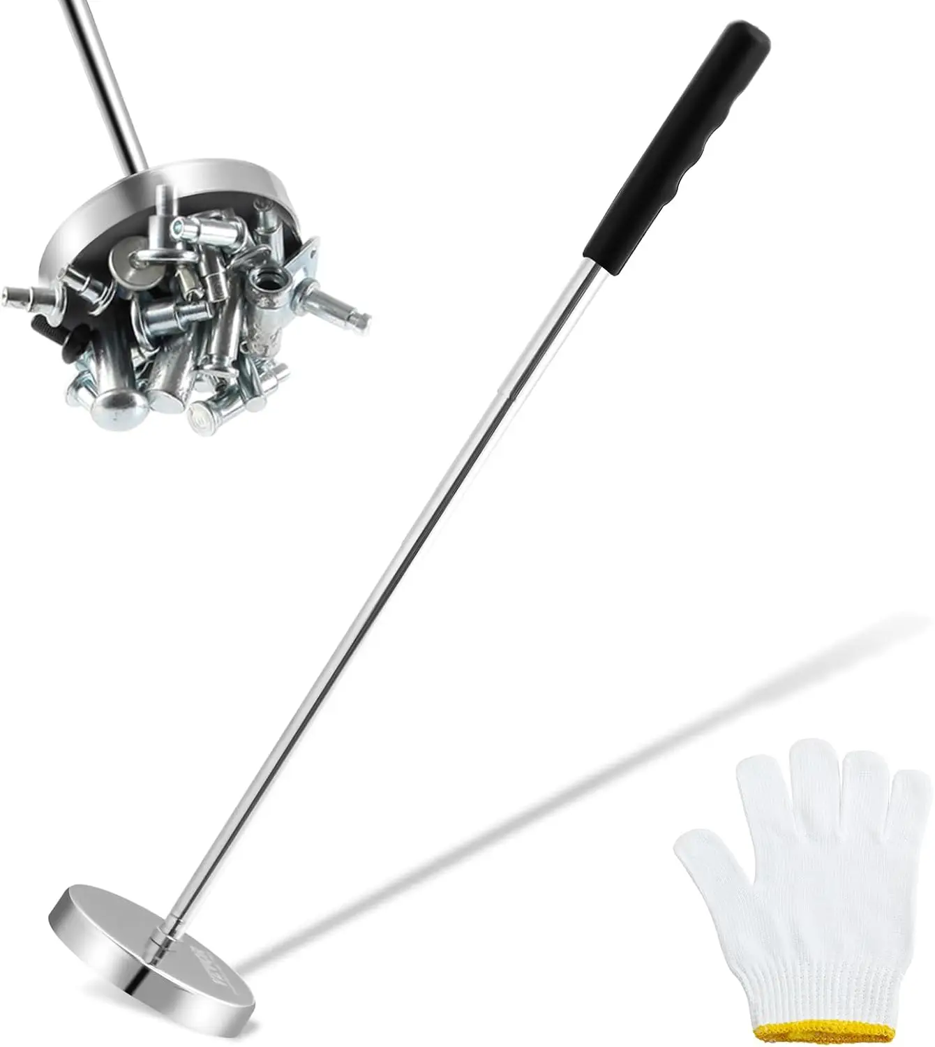 Telescoping Magnetic Sweeper Pickup Tool with Glove, Handheld Screws Parts Finder with 35LB Pull Capacity Strong Magnet
Telescoping Magnetic Sweeper Pickup Tool with Glove, Handheld Screws Parts Finder with 35LB Pull Capacity Strong Magnet