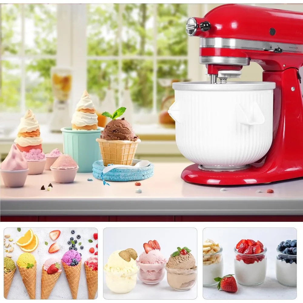 Мороженица для Kitchenaid, 2-литровая чаша для замороженного мороженого для миксера 4,5/5/6/7QT, сорбетская машина для приготовления мороженого для десерта и йогурта
Мороженица для Kitchenaid, 2-литровая чаша для замороженного мороженого для миксера 4,5/5/6/7QT, сорбетская машина для приготовления мороженого для десерта и йогурта