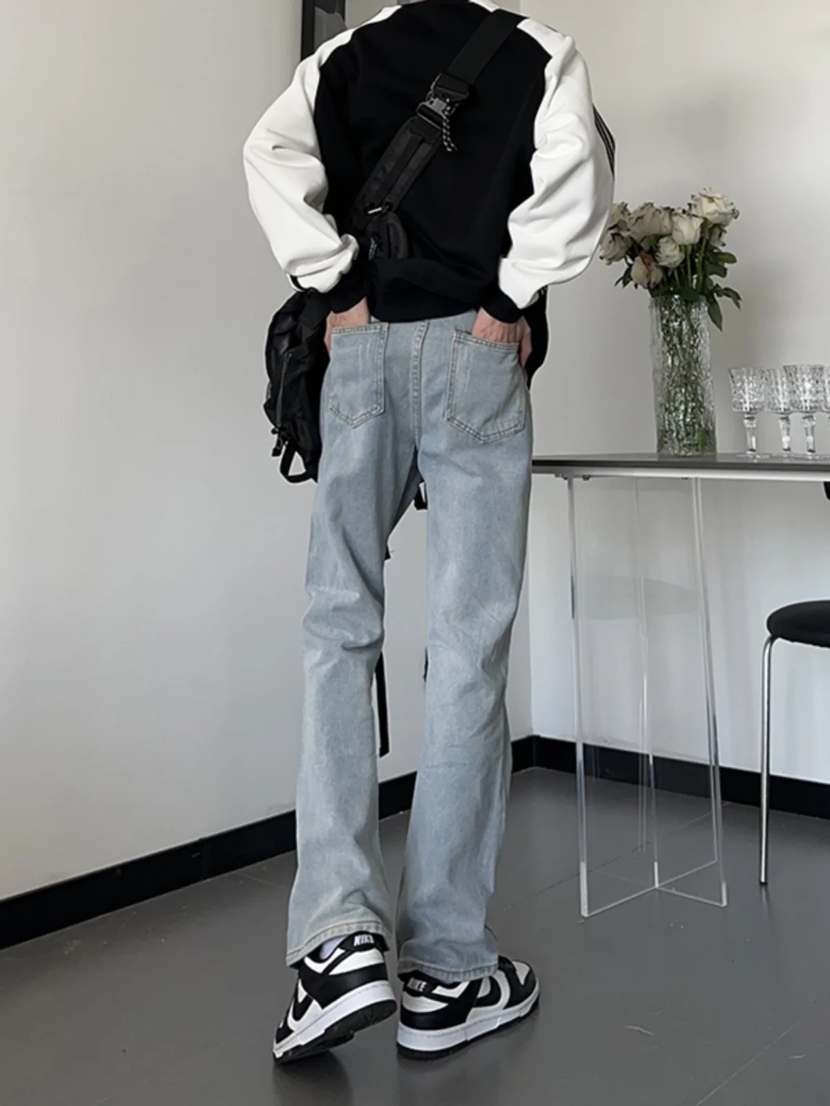 Light Blue Straight Leg Men's Jeans American High Street Trend Brand Cleanfit Flared Pants Slimming Long Trousers
Light Blue Straight Leg Men's Jeans American High Street Trend Brand Cleanfit Flared Pants Slimming Long Trousers