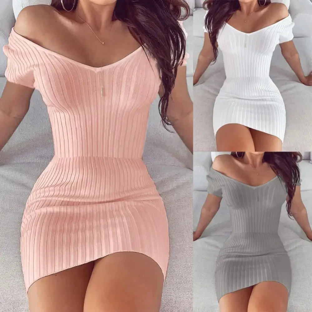 2024 New Summer Women Dress Sexy V-Neck Club Dresses Vestidos Temperament Solid Color Slim Mini Party Dress платье женское
2024 New Summer Women Dress Sexy V-Neck Club Dresses Vestidos Temperament Solid Color Slim Mini Party Dress платье женское