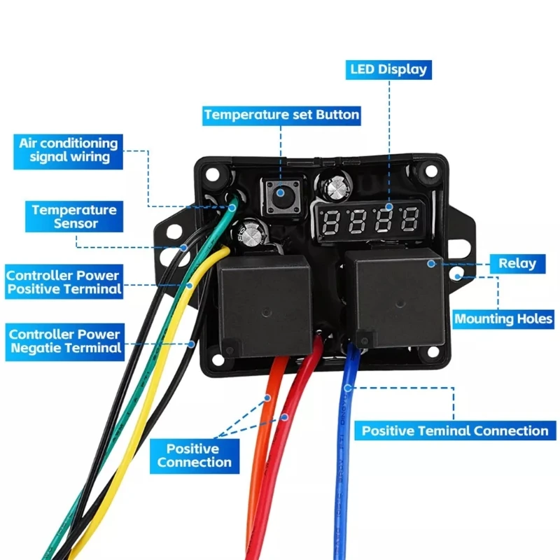 Quick Connectings Waterproof Two Fan Controller ±1°C Digital Thermostat For Truck Racing Car And Heavy Duty Engine 896C
Quick Connectings Waterproof Two Fan Controller ±1°C Digital Thermostat For Truck Racing Car And Heavy Duty Engine 896C