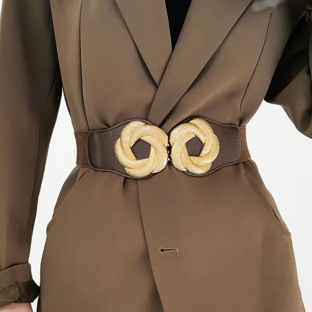 Ladies Fashion Wide Belt Coat Sweater Dress Elastic Waist Seal Corset Belts for Women Luxury Flower Buckle Female Waistband
Ladies Fashion Wide Belt Coat Sweater Dress Elastic Waist Seal Corset Belts for Women Luxury Flower Buckle Female Waistband