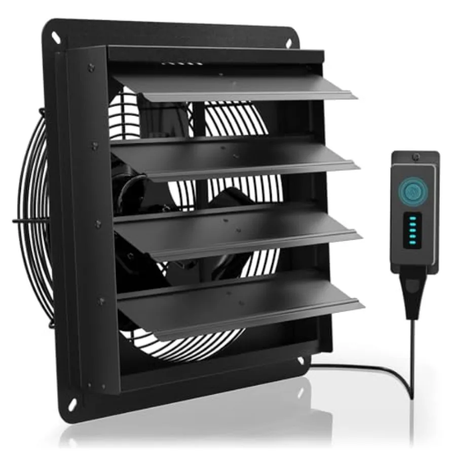 Shutter Exhaust Fan, 12'' Wall Mount Attic Fan with Speed Controller, Automatic Shutter, 1600 RPM, 5 Speed Adjustable, Ventilat
Shutter Exhaust Fan, 12'' Wall Mount Attic Fan with Speed Controller, Automatic Shutter, 1600 RPM, 5 Speed Adjustable, Ventilat