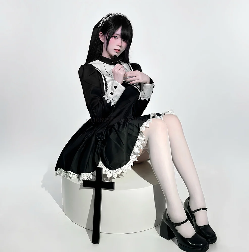 AP Black Goth Nun Dress Cosplay Costume Girl Woman Anime Nun Dress Trending Party Holiday Costumes S -5XL
AP Black Goth Nun Dress Cosplay Costume Girl Woman Anime Nun Dress Trending Party Holiday Costumes S -5XL