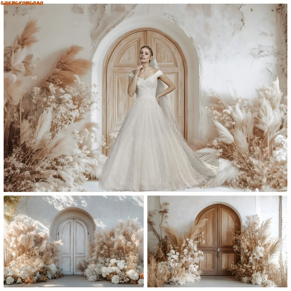 Boho Style Wedding Portrait Backdrop Wood Door Pampas Grass Adult Birthday Party Decor Maternity Portrait Photography Background
Boho Style Wedding Portrait Backdrop Wood Door Pampas Grass Adult Birthday Party Decor Maternity Portrait Photography Background