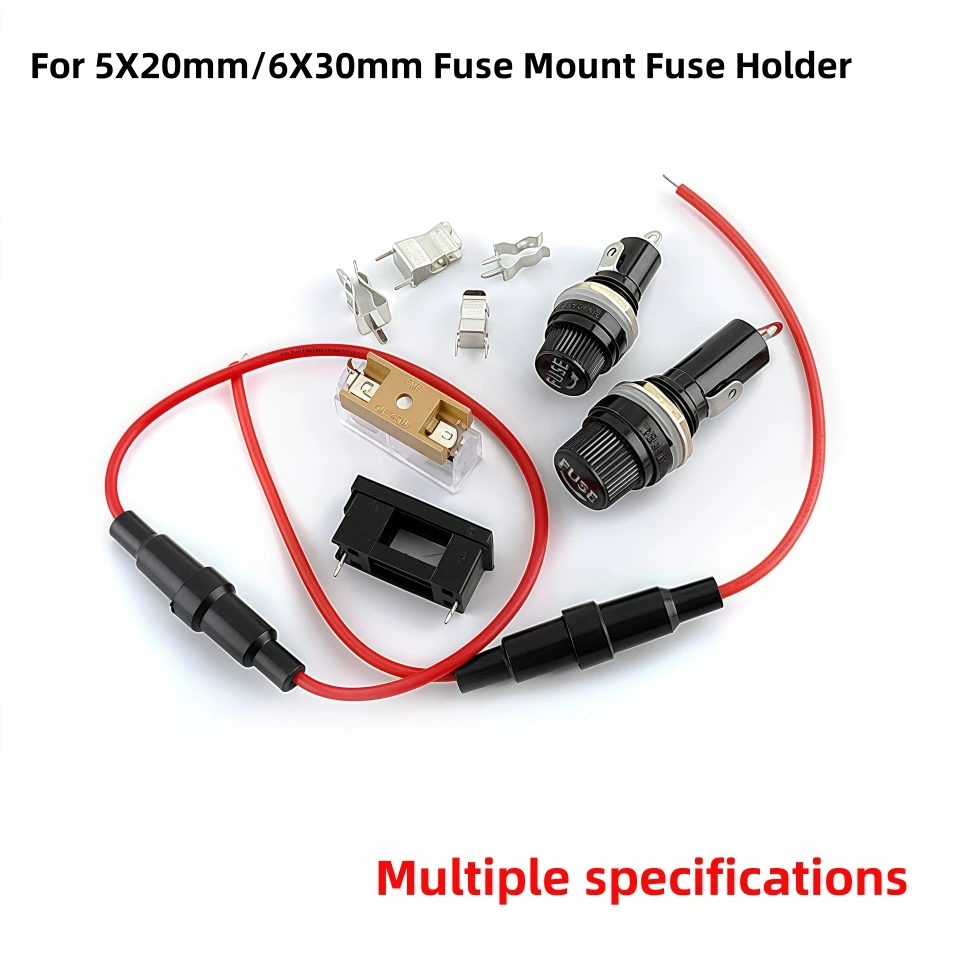 For 5*20mm 6*30mm Fuse Holders 5x20 6x30 Insurance Tube Socket Fuse Holder Fuse holder With Wire BLX-A Type Fuse Box Fuse Clip
For 5*20mm 6*30mm Fuse Holders 5x20 6x30 Insurance Tube Socket Fuse Holder Fuse holder With Wire BLX-A Type Fuse Box Fuse Clip