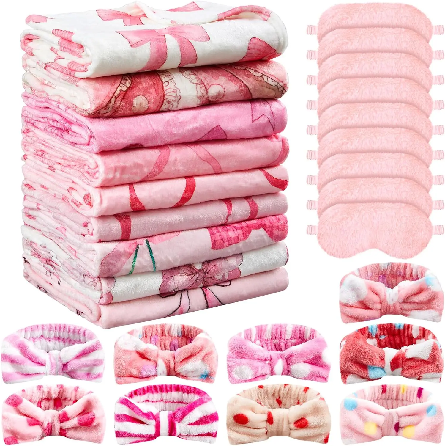 27 Pcs Pink Sleepover Party Kit for Girls: Blankets, Headbands, Eye Masks - Spa & Slumber Gift
27 Pcs Pink Sleepover Party Kit for Girls: Blankets, Headbands, Eye Masks - Spa & Slumber Gift