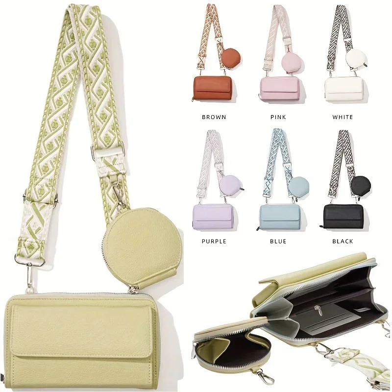 Ladies' fashionable mobile phone bag, compact and portable small square bag, crossbody bag, free coin purse
Ladies' fashionable mobile phone bag, compact and portable small square bag, crossbody bag, free coin purse