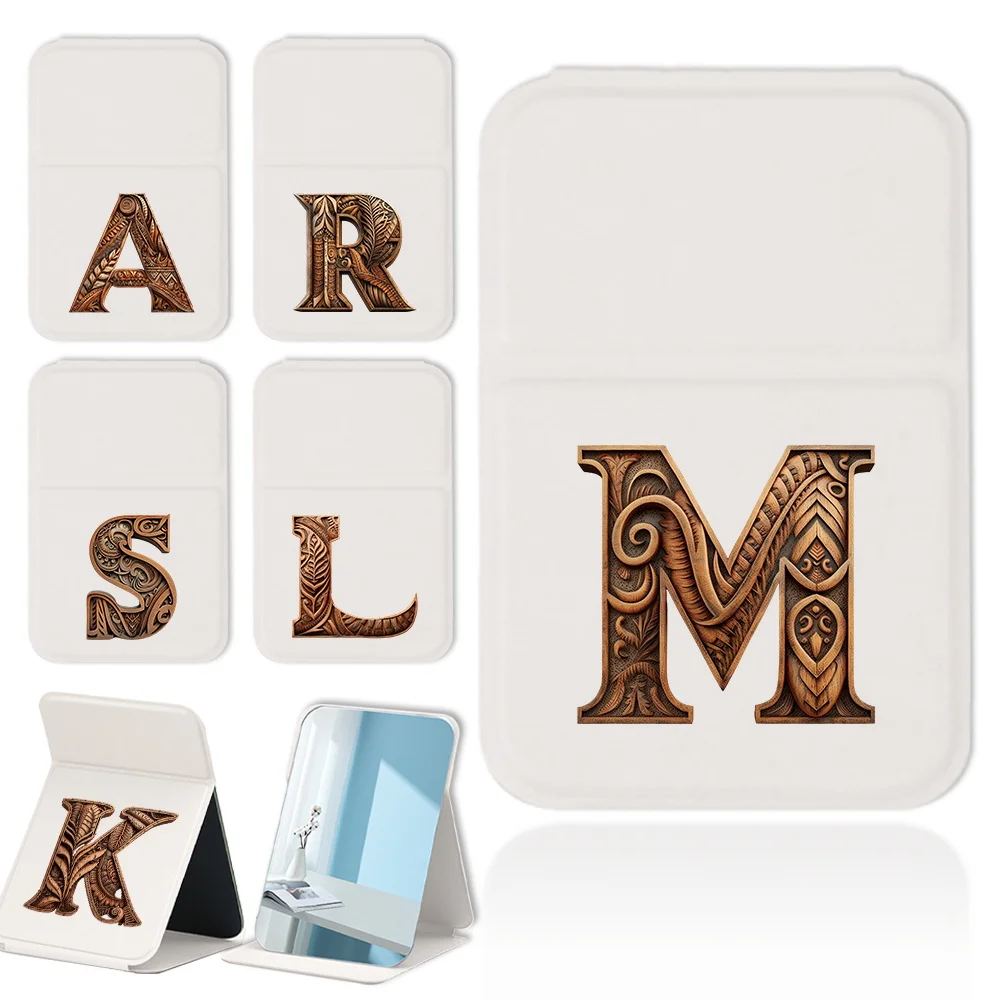 Portable Pu Compact Cosmetic Mirror Creative Desktop Makeup Mirror Folding Makeup Mirror Cosmetic Tool Wood Art Letter Pattern
Portable Pu Compact Cosmetic Mirror Creative Desktop Makeup Mirror Folding Makeup Mirror Cosmetic Tool Wood Art Letter Pattern