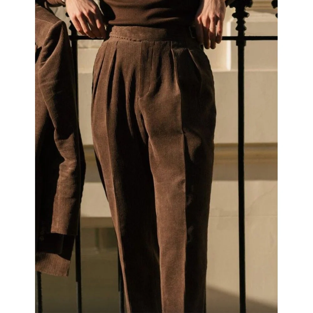 Mens Corduroy Dress Pants Pleated Straight Leg Flat Front Classic Fit Solid Color Formal Trousers for Business Work Office Wear
Mens Corduroy Dress Pants Pleated Straight Leg Flat Front Classic Fit Solid Color Formal Trousers for Business Work Office Wear