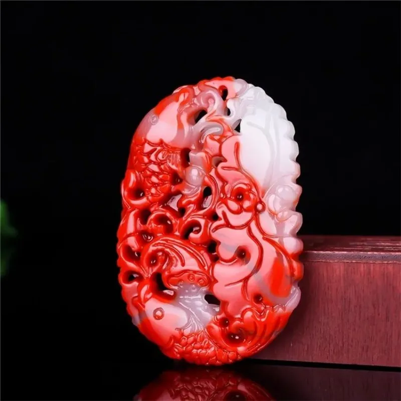 Chicken Blood Fish Jade Plaque Red and White Jade Colorful Jade Pendant Gold Carp Lotus Leaf Flower Necklace Pendant
Chicken Blood Fish Jade Plaque Red and White Jade Colorful Jade Pendant Gold Carp Lotus Leaf Flower Necklace Pendant