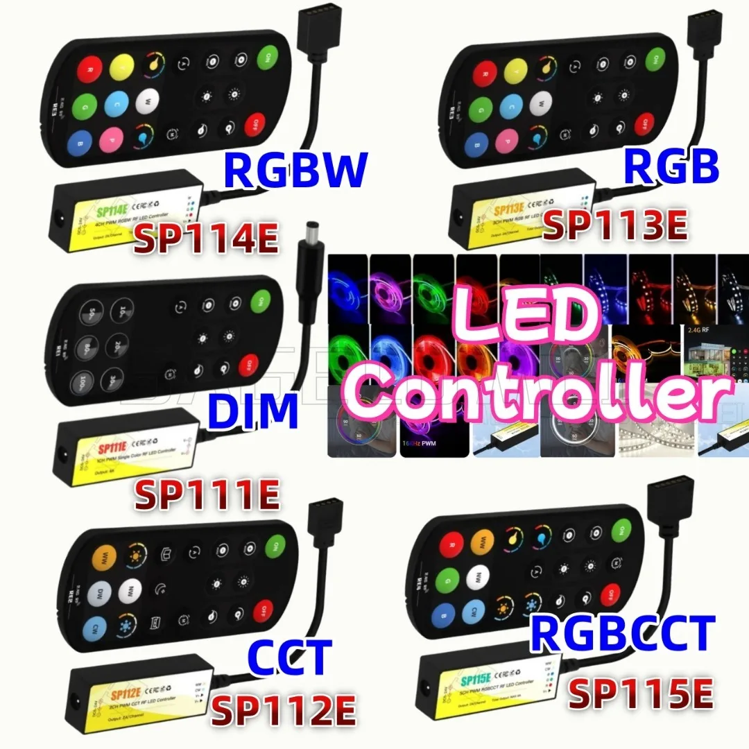 5-24V SP111E-SP115E 2.4GHz RF LED Controller PWM 16KHz PWM Utilizes 16KHz PWM high-frequency dimming technology to ensure smooth
5-24V SP111E-SP115E 2.4GHz RF LED Controller PWM 16KHz PWM Utilizes 16KHz PWM high-frequency dimming technology to ensure smooth