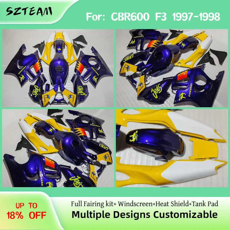 Sportbike Fairing Kit for Honda CBR600F3 1997 1998 Motorcycle Complete Body Plastics Kits Covers Fairings CBR 600F3 97 98
Sportbike Fairing Kit for Honda CBR600F3 1997 1998 Motorcycle Complete Body Plastics Kits Covers Fairings CBR 600F3 97 98