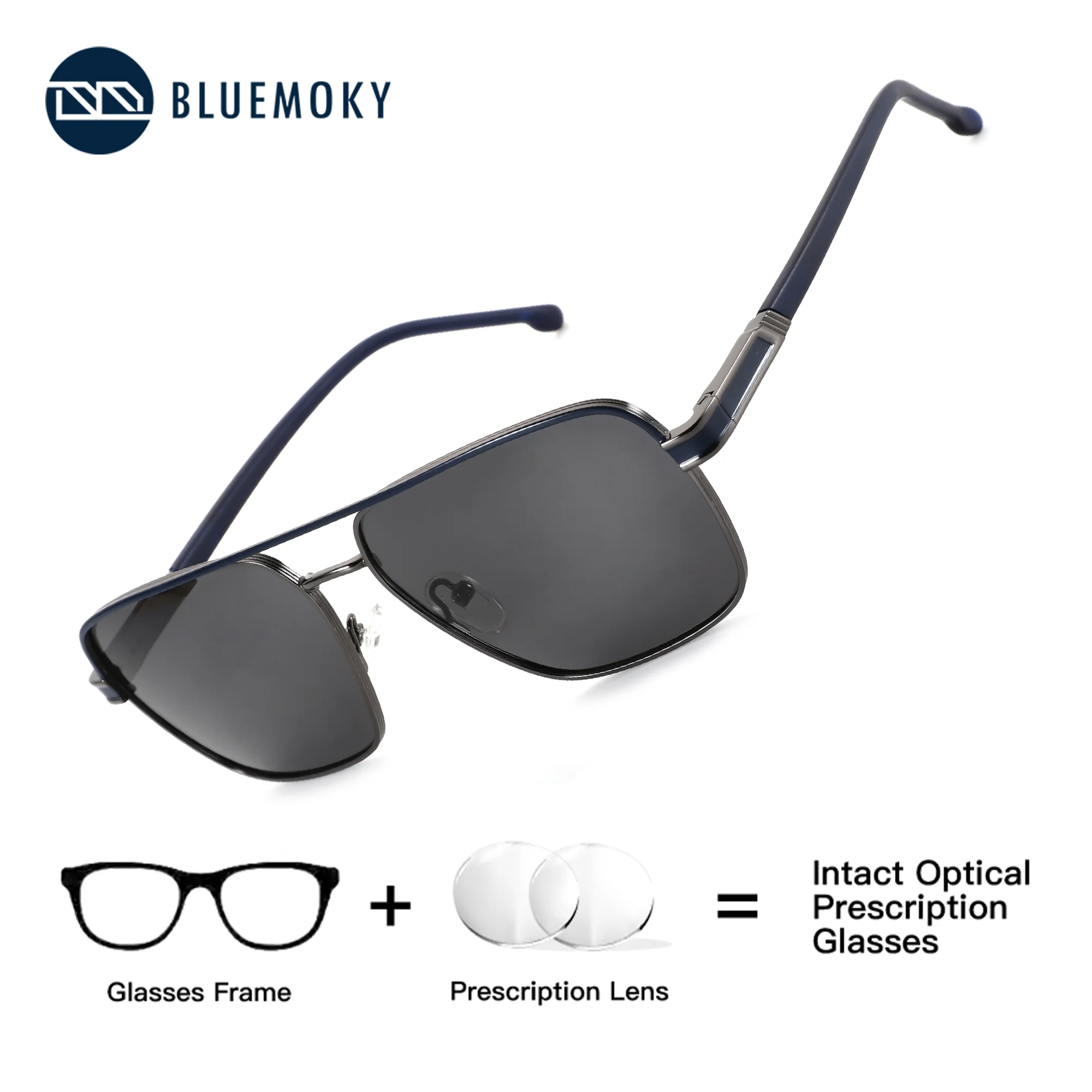 BLUEMOKY Pilot Prescription Sunglasses For Men Metal Polarized UV400 Sun Glasses With UV Protection Lenses And Mens Eyewear
BLUEMOKY Pilot Prescription Sunglasses For Men Metal Polarized UV400 Sun Glasses With UV Protection Lenses And Mens Eyewear