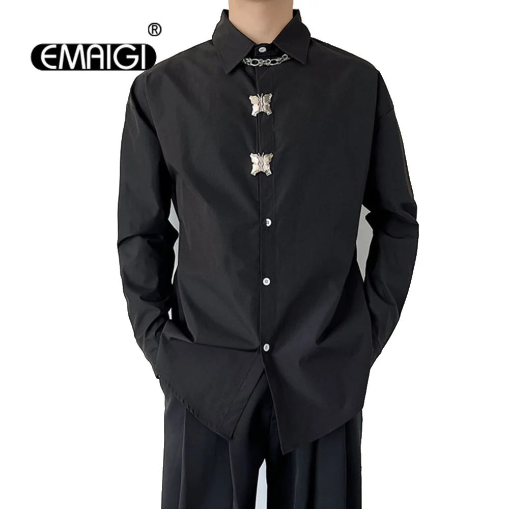 Men Metal Butterfly Button Long Sleeve Loose Casual White Black Shirt Fashion Niche Vintge Party Dress Shirt Man Harajuku Shirts
Men Metal Butterfly Button Long Sleeve Loose Casual White Black Shirt Fashion Niche Vintge Party Dress Shirt Man Harajuku Shirts