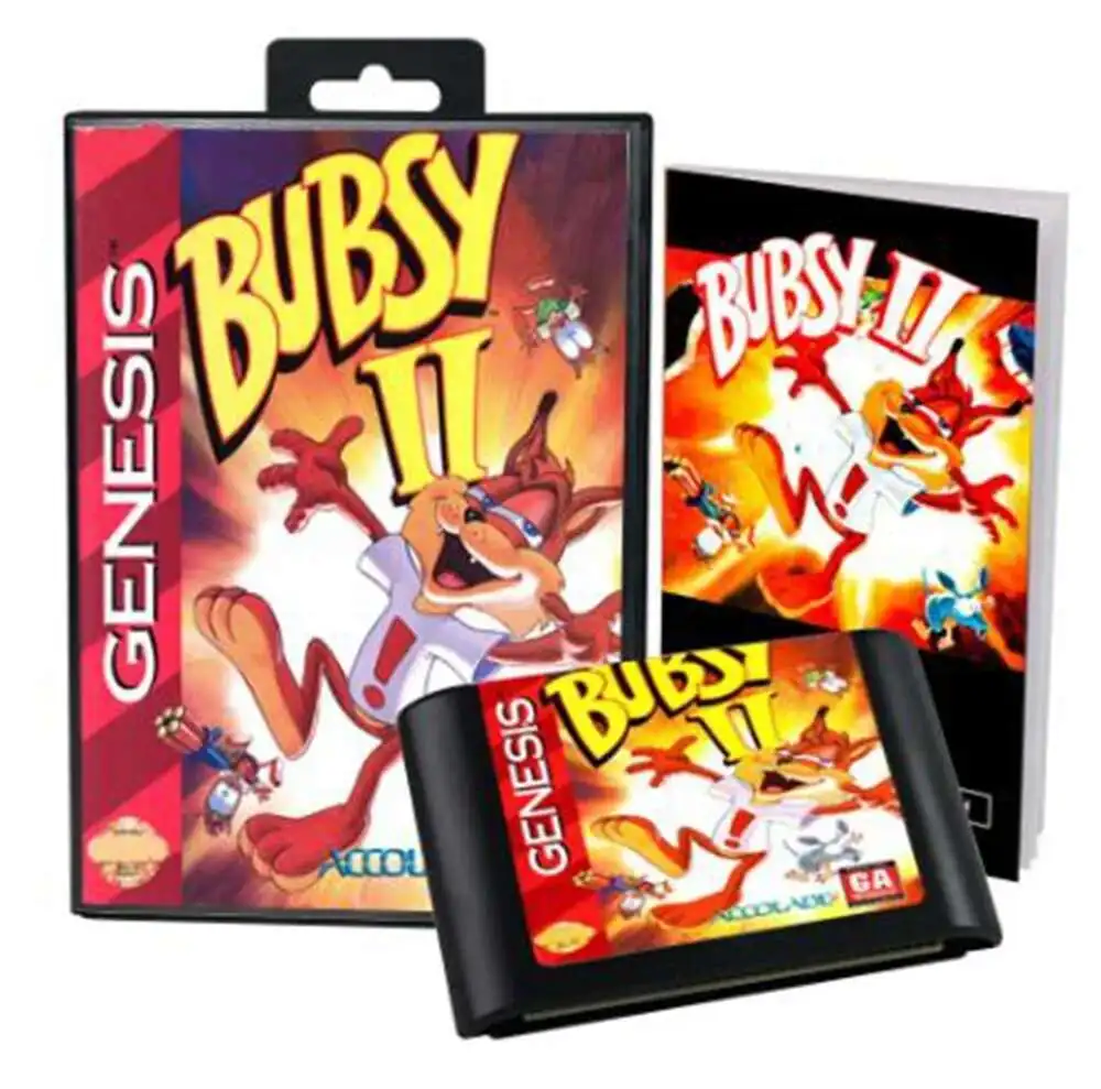 Bubsy II with Box and Manual for 16 Bit Sega MD Game Cartridge Megadrive Genesis System
Bubsy II with Box and Manual for 16 Bit Sega MD Game Cartridge Megadrive Genesis System