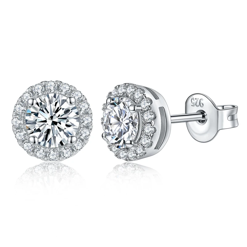 KEEP YES Round Cut 1.0CT 6.5mm Moissanite Diamond Earrings for Women 925 Sterling Silver Moissanite Ear Studs Party Fine Jewelry
KEEP YES Round Cut 1.0CT 6.5mm Moissanite Diamond Earrings for Women 925 Sterling Silver Moissanite Ear Studs Party Fine Jewelry