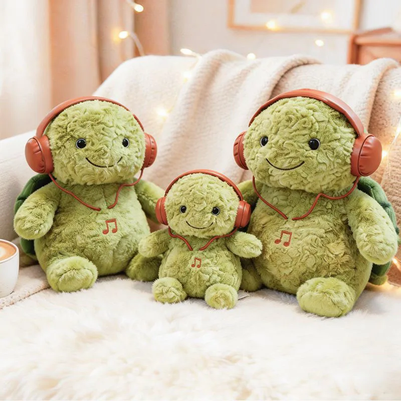 Cute Turtle Plush Toy Soft Stuffed Turtle with Headphones PP Cotton Filled Plush Pillow with Beads At Bottom for Kids Gift Girls
Cute Turtle Plush Toy Soft Stuffed Turtle with Headphones PP Cotton Filled Plush Pillow with Beads At Bottom for Kids Gift Girls