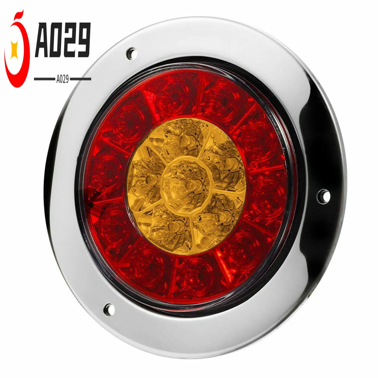 A029-2X 4 Inch 16 LED Round Truck Trailer RV Brake Stop Turn Tail Signal Light Red Amber Chrome Waterproof 12-24V
A029-2X 4 Inch 16 LED Round Truck Trailer RV Brake Stop Turn Tail Signal Light Red Amber Chrome Waterproof 12-24V