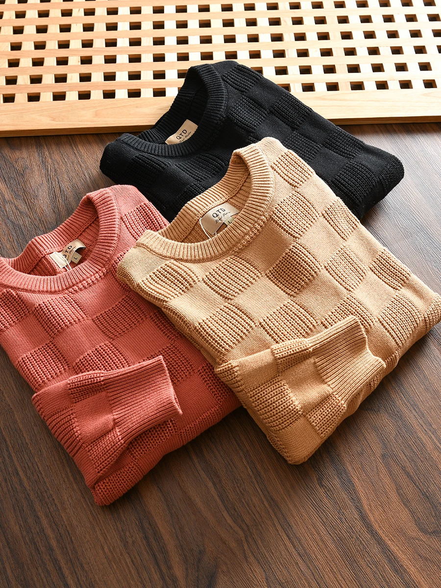 Loose Fit Cotton Knitwear round Neck Sweater for Men Autumn Winter Plaid Pattern 3D Design Fashionable Casual Style ODM Company
Loose Fit Cotton Knitwear round Neck Sweater for Men Autumn Winter Plaid Pattern 3D Design Fashionable Casual Style ODM Company