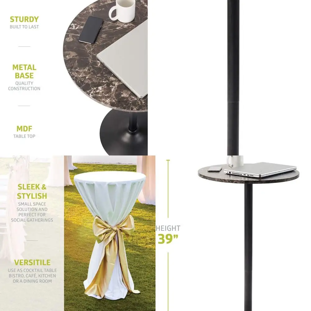 Faux Marble Top Pub Table with Black Base, 1-Piece Set
Faux Marble Top Pub Table with Black Base, 1-Piece Set