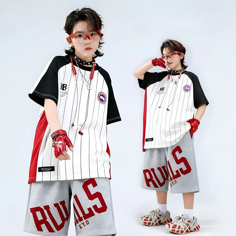 Boys Hip Hop Striped Top Street Dance Fashion K-pop Grey Shorts Cool Streetwear Group Jazz Cheerleader Costumes Clothes Sets
Boys Hip Hop Striped Top Street Dance Fashion K-pop Grey Shorts Cool Streetwear Group Jazz Cheerleader Costumes Clothes Sets