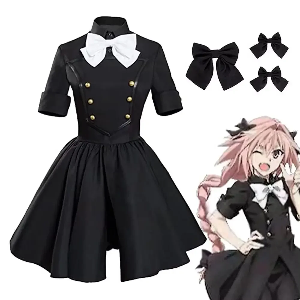 New Fate/Apocrypha Astolfo Cosplay Costume Set For Women And Men With Pink Wig Complete Black Outfit For Halloween Daily Role Pl
New Fate/Apocrypha Astolfo Cosplay Costume Set For Women And Men With Pink Wig Complete Black Outfit For Halloween Daily Role Pl