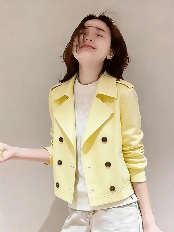 American Style Yellow Collar Jacket Women's Short Size Unique Beautiful Top Commute Style Standard Fit Spring New Arrival
American Style Yellow Collar Jacket Women's Short Size Unique Beautiful Top Commute Style Standard Fit Spring New Arrival