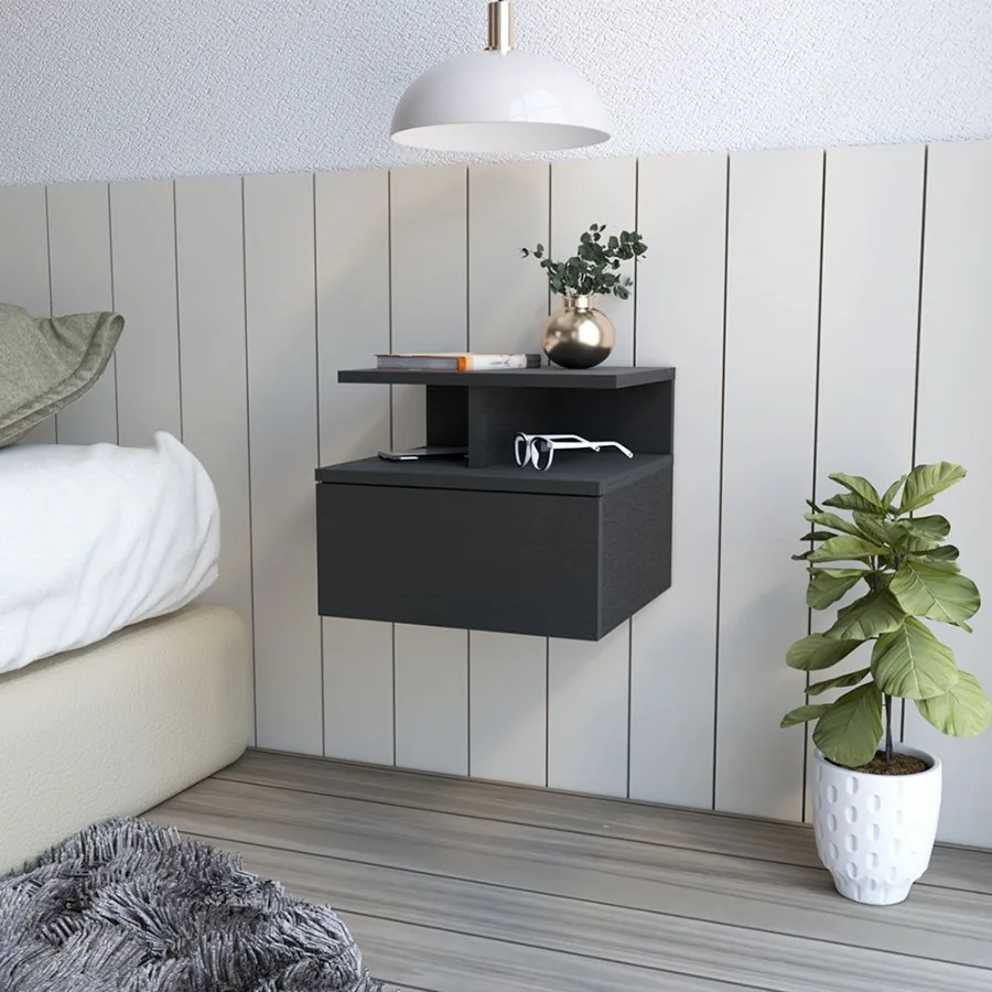Floating Nightstand Flopini One Drawer Black Wengue Finish
Floating Nightstand Flopini One Drawer Black Wengue Finish