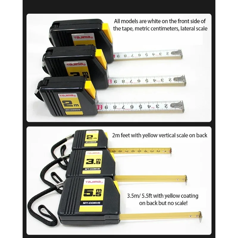 TAJIMA 1001-0143/0144/0145 MY Auto Lock Tape Measure 2/3.5/5.5m Wearproof Ruler for Construction & Decoration Measuring
TAJIMA 1001-0143/0144/0145 MY Auto Lock Tape Measure 2/3.5/5.5m Wearproof Ruler for Construction & Decoration Measuring