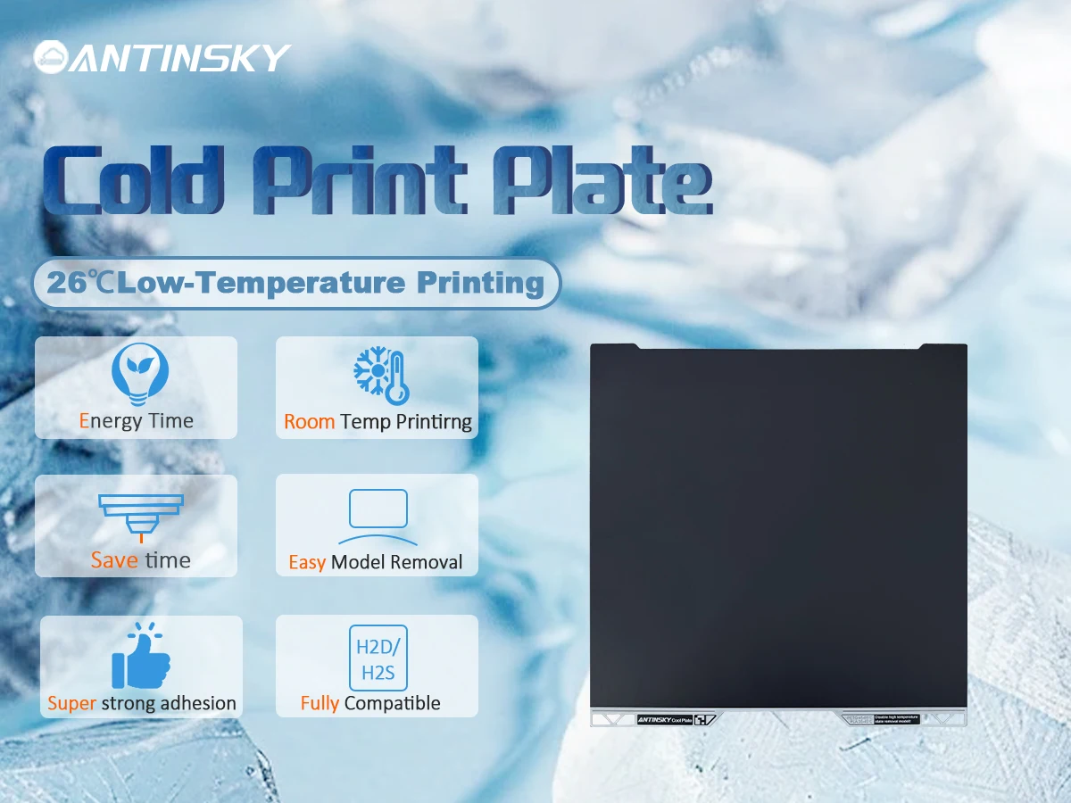 Antinsky H2D Cold PeI Reliable Spaghetti Detection & Surface Adhesion Compatible With Bambu Lab H2D 3D Printer
Antinsky H2D Cold PeI Reliable Spaghetti Detection & Surface Adhesion Compatible With Bambu Lab H2D 3D Printer