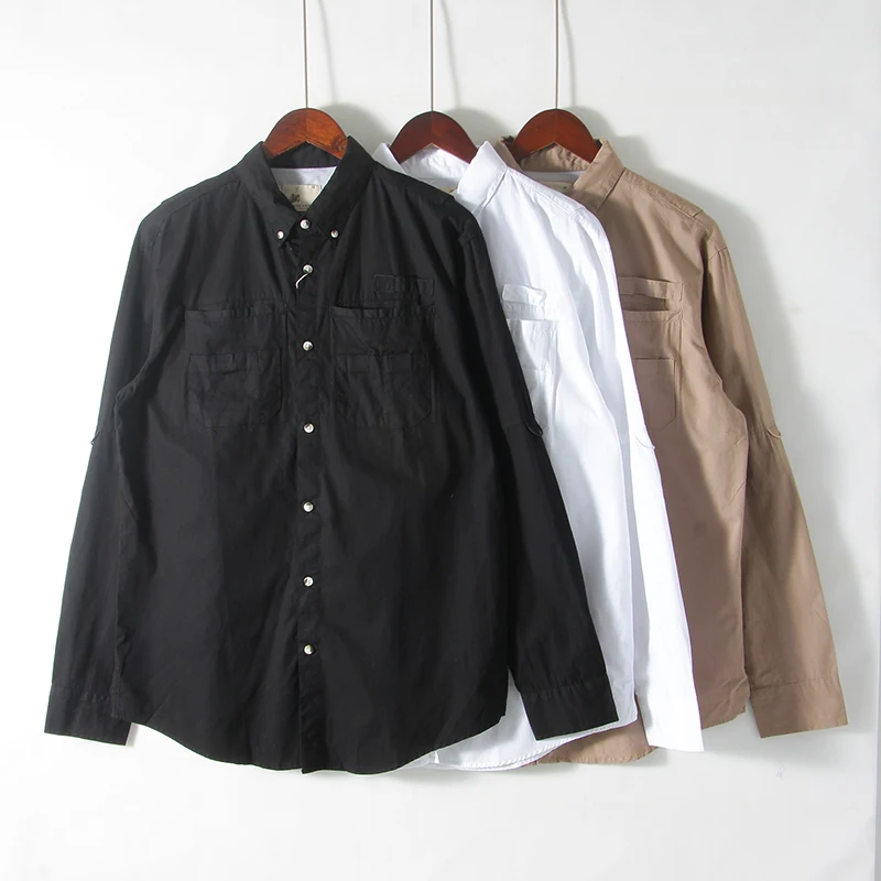 Мужская свободная посадка из чистого хлопка Long Sve Work irt Весна Лето Открытый дышащий irt American Sle ket Detail
Мужская свободная посадка из чистого хлопка Long Sve Work irt Весна Лето Открытый дышащий irt American Sle ket Detail