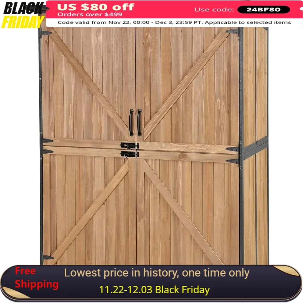 Outdoor Storage Shed, Cabinet with Adjustable Shelfs and Wooden Floor, 4.6 X 2.42FT Outdoor Storage Shed
Outdoor Storage Shed, Cabinet with Adjustable Shelfs and Wooden Floor, 4.6 X 2.42FT Outdoor Storage Shed