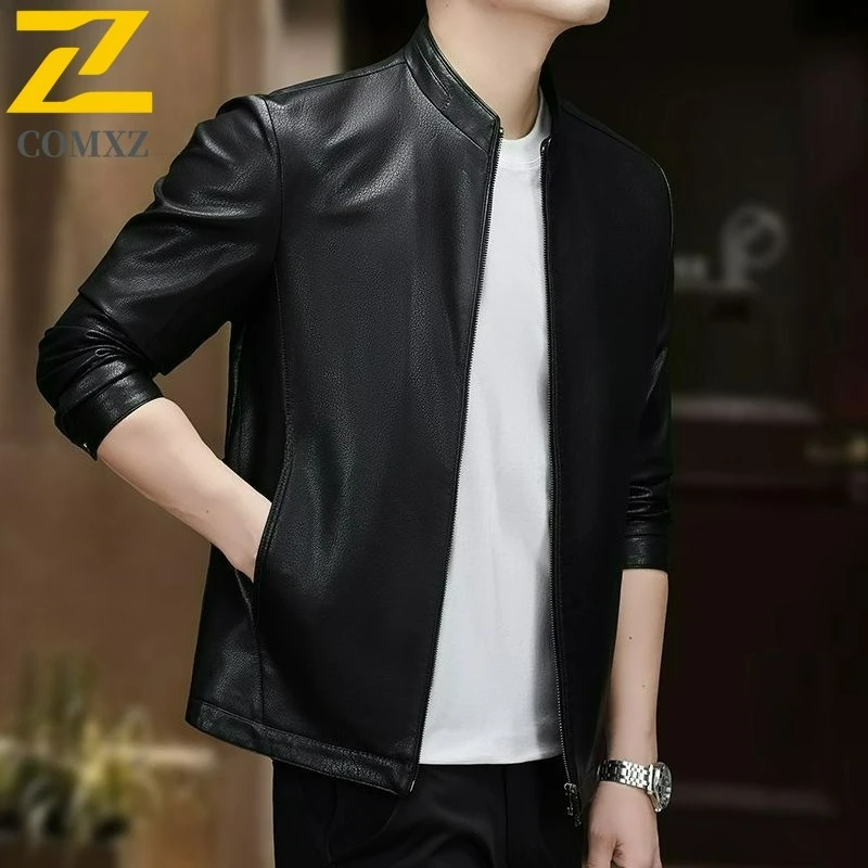 Новая осенняя кожаная куртка мужская 2025 легкая роскошная деловая повседневная кожаная куртка с воротником-стойкой, модная удобная верхняя одежда премиум-класса 
Новая осенняя кожаная куртка мужская 2025 легкая роскошная деловая повседневная кожаная куртка с воротником-стойкой, модная удобная верхняя одежда премиум-класса